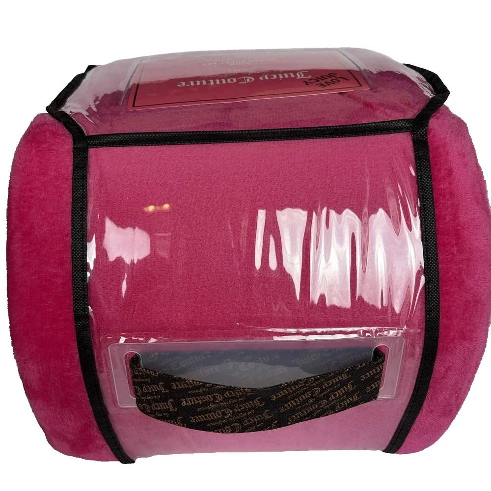 Juicy Couture‎ King Ultra Plush Sheet Set Hot Pink Magenta Super Soft Cozy